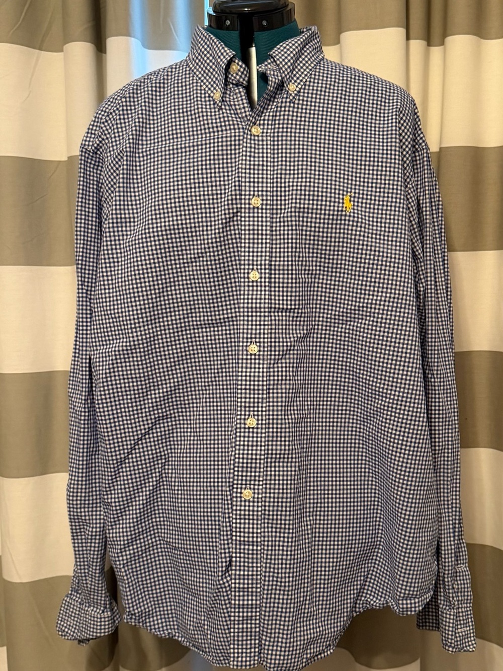 Polo Ralph Lauren Classic Fit Blue Gingham Button Down Shirt XXL